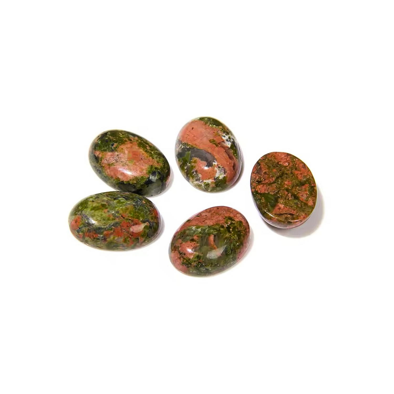 Lot Cabochons Ovales • Unakite x5