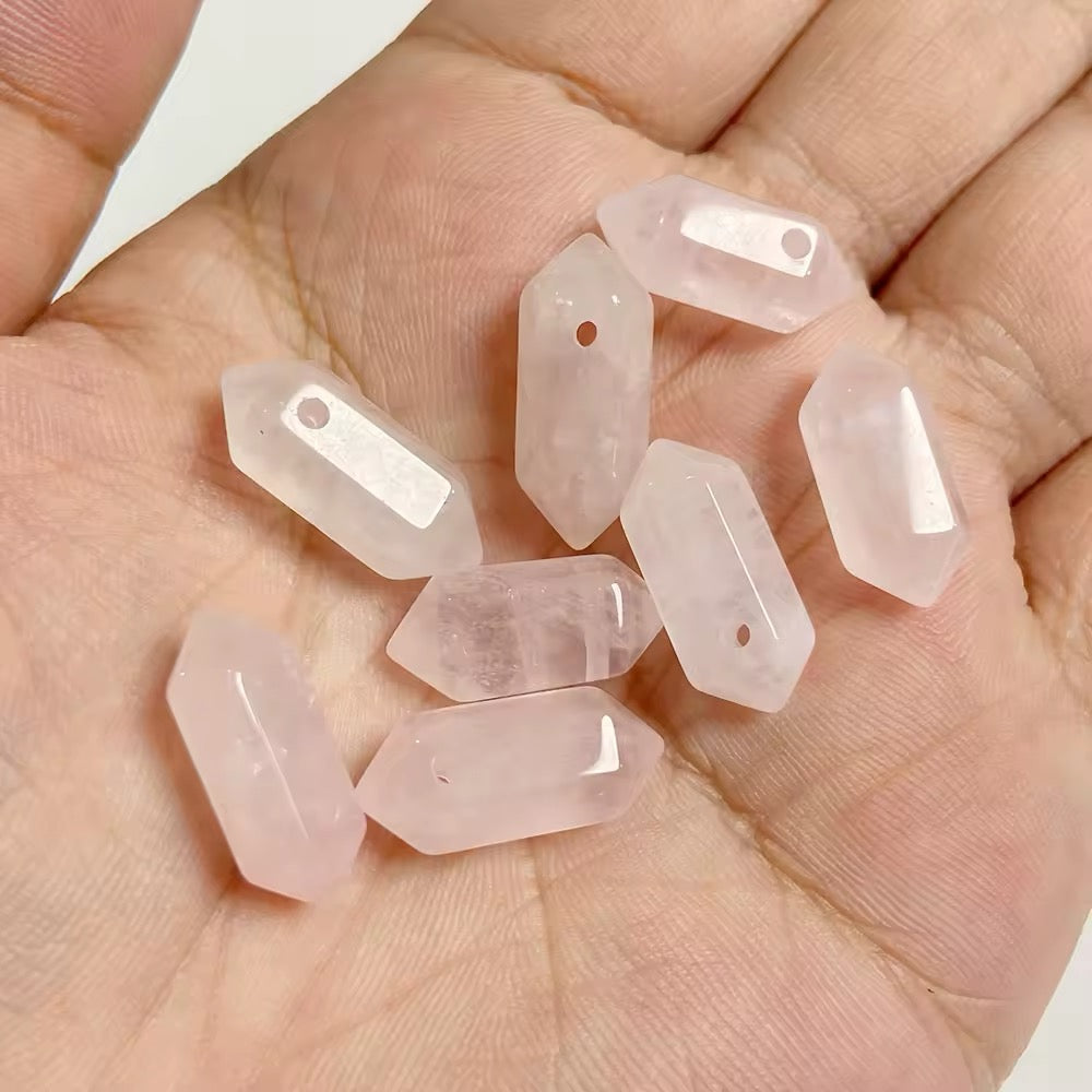 Lot Cabochons Pointes • Quartz Rose x2