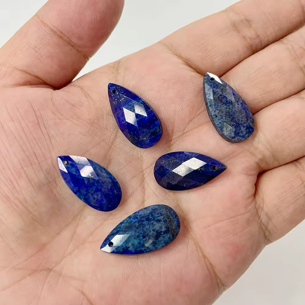 Lot Cabochons Gouttes Facettés • Lapis Lazuli x2