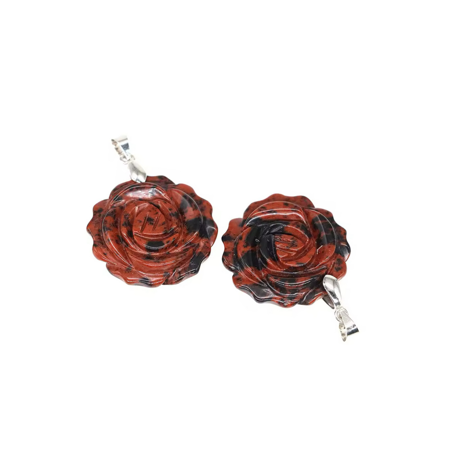 Pendentif Floral • Obsidienne Mahoganny