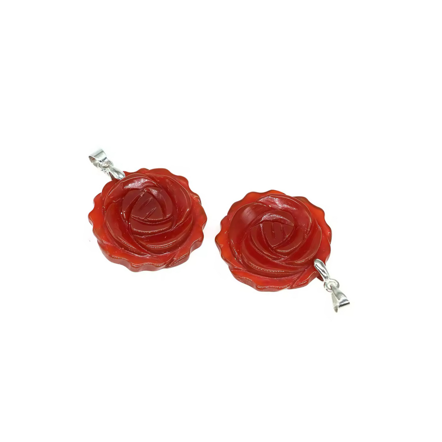 Pendentif Floral • Agate Rouge