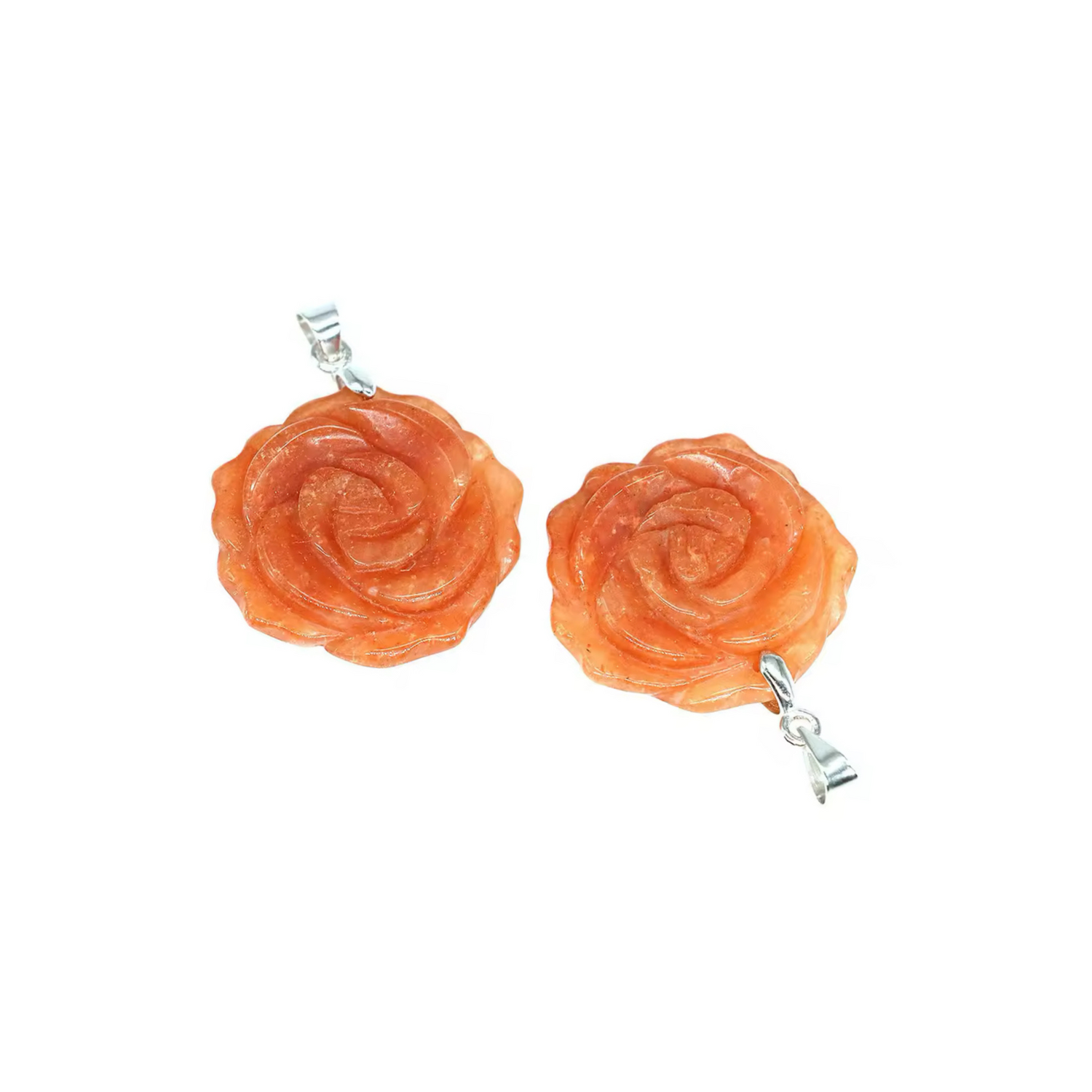 Pendentif Floral • Aventurine Orange