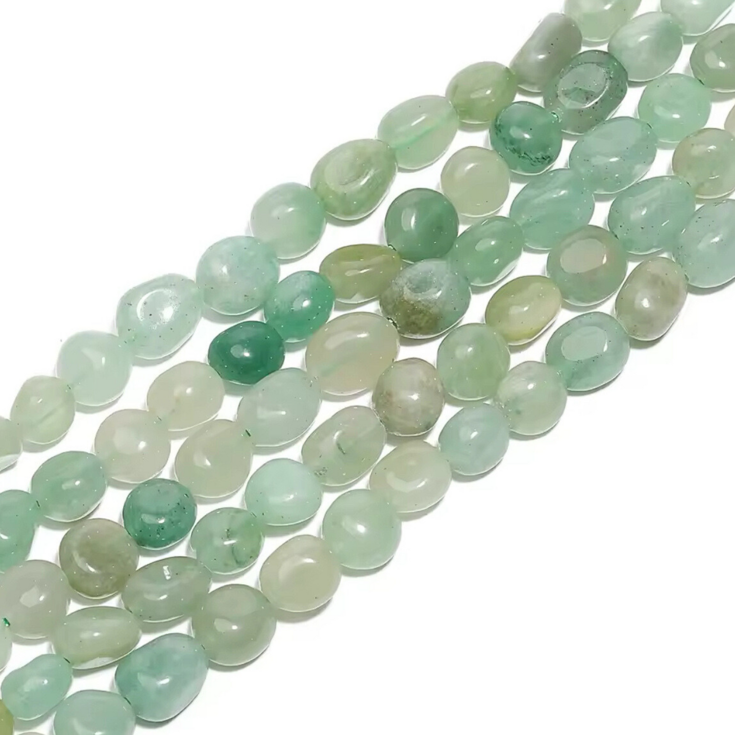 Perles Galets • Aventurine Verte