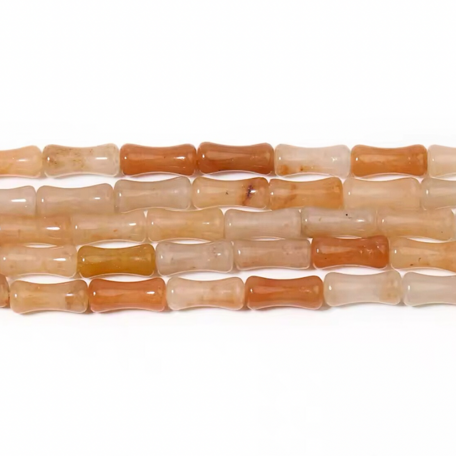 Perles Bambou • Aventurine Orange