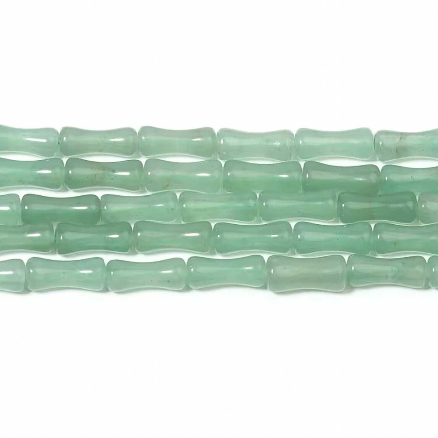 Perles Bambou • Aventurine Verte